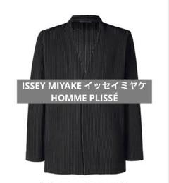 美品 HOMME PLISSE プリーツ ノーカラージャケット L ISSEY MIYAKE - 【美品】HOMME PLISSE ISSEY MIYAKE ノーカラー