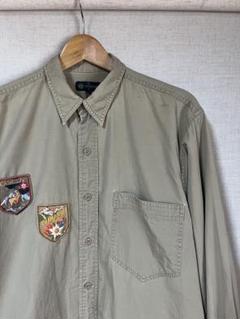 古着 コットンシャツ ワークシャツ ワッペン オーバーサイズ ボーイスカウト