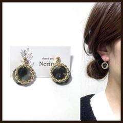 365 ベージュ マーブル ゴールドプレート　ピアス　イヤリング　ハンドメイド 365 ベージュ マーブル ゴールドプレート ピアス イヤリング