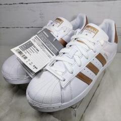 【極美品】アディダスSUPERSTAR 24.0cmホワイト×ゴールドのサムネイル