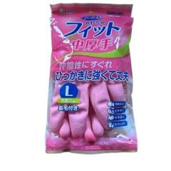 【新品】エステー株式会社 やわらかフィットＬピンク ゴム手袋のサムネイル