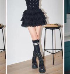 ダーリッチ darich ボリュームレースフレアミニスカート BLK FREE ダーリッチ Darich ボリュームレースフレアミニスカート