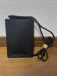 ⭐︎無印良品MUJI 伊イタリア産レザー　ヌメ革ミニサコッシュ黒ブラック
