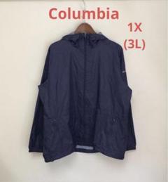 Columbia コロンビア ナイロンジャケット1X(3L)フード付き ネイビー