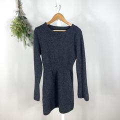 T0947 ミニ丈　ワンピース　L グレー　シンプル　綺麗め　カジュアル　韓国