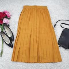 H193*極美品☆MACPHEE マカフィー☆プリーツ☆スカート☆黄イエロー