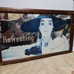 ビンテージコカ・コーラ広告アート　特製ミラー　 Refreshing ビンテージコカ・コーラ広告アート特製ミラー Refreshing