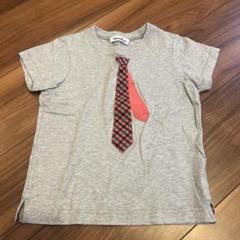 familiar ネクタイプリント Tシャツ 半袖 グレー