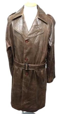 ヴィンテージ リアルレザートレンチコート 牛革 漢の戦闘服】美品✨レザートレンチコート 牛革 2WAY ダブル 艶感