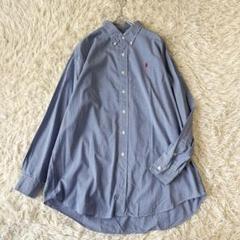 ラルフローレン 長袖シャツ ギンガムチェック ブルー ビッグサイズ XL