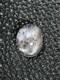 【白銀の輝き】19.6×15.5mmのプラチナルチルクォーツのルース
