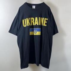 T-207 Ukraina 国旗 プリント デザイン Tシャツ XL