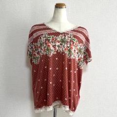axes femme アクシーズファム　半袖ブラウス　レッド　Mサイズ