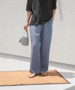 新品◆DOORS◆リネン混イージーパンツ《BLUE》◆アーバンリサーチ ドアーズ