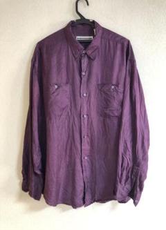 古着 FENN WRIGHT & MANSON サテンシャツ ワイン Ｌ