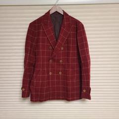 40ct&525 × WOOLRICH ダブルブレストジャケット 赤チェック柄 40ct&525 × WOOLRICH ダブルブレストジャケット 赤チェック柄