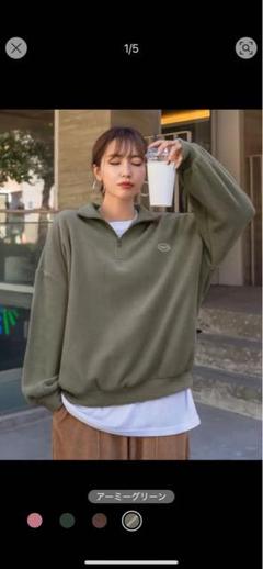 DAZY 文字刺繡 ハーフジッパー ドロップショルダー スウェット DAZY 文字刺繡 ハーフジッパー ドロップショルダー スウェット