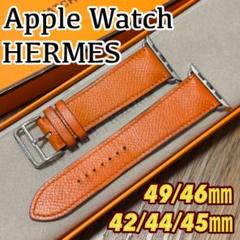 2726 Apple Watch エルメス　オレンジ　エプソン　フー　レザー