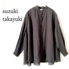 スズキタカユキ flared blouse ブラウス リネン フリルネック