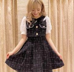 LIZLISA ツイードセットアップ風ワンピース ブルー ツイードセットアップ風ワンピース ｜ LIZ LISA（リズリサ）公式