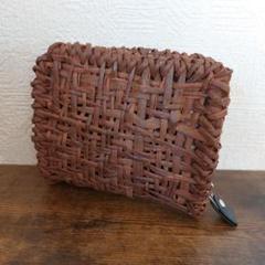 USED 天然素材　編み込み　コンパクト財布　山葡萄【匿メル便】
