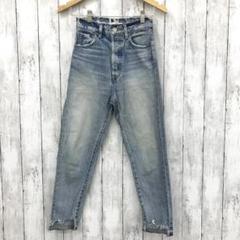 【 moussy 】ハイウエストフリンジデニムパンツ ボタンフライ size23