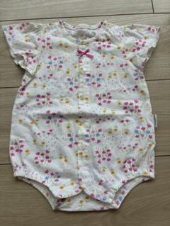 赤ちゃんの城　花柄ロンパース フリル袖　70