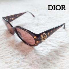 Dior クリスチャンディオール べっ甲 ビッグレンズ ゴールドロゴ サングラス vol8_dr11-0013-8010-a8