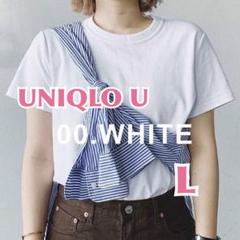 【UNIQLO U】ユニクロユー 半袖Tシャツ L 無地 トップス ホワイト