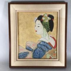 No3654 額装　在銘　弘陽　舞妓図　肉筆絹本　日本画　美人画　絵画　送料無料 No3654 額装 在銘 弘陽 舞妓図 肉筆絹本 日本画 美人画 絵画