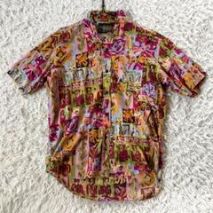 Ralph Lauren CHAPS 総柄シャツ USA製 L相当 半袖 ピンク