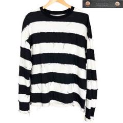 MINEDENIM BORDER CREWNECK PULLOVER 白×黒のサムネイル