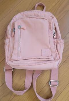 ピンク 小型リュック 外ポケット付き