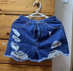 ダークブルー グリッター加工 ショートパンツ ダメージ加工 ダークブルー ショートパンツ - メルカリ