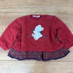 familiar 赤いイチゴ刺繍トップス　80 familiar 赤いイチゴ刺繍トップス 80ベストセラー 商品