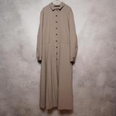 ZARA ワンピース グレー USA:M 長袖 プリーツ シャツワンピース