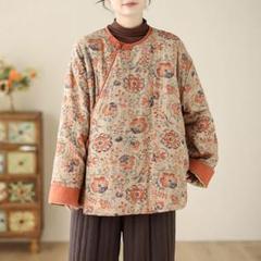 レトロデザイン プリント アウター ラウンドネック 着心地いい 新品◎大人気