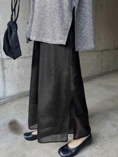 FRIFUL レディース ブラック ワイドレッグ ストレート 7/8丈パンツ　M