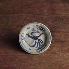 古三田志手原焼、万古長春紋呉須染付盃３客(元箱付き) 古三田志手原焼、万古長春紋呉須染付盃3客(元箱付き)