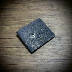スティングレイ 折財布 二つ折り 財布 ガルーシャ エイ エイ革 ネイビー 紺のサムネイル