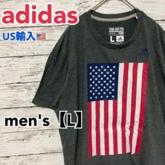●T252【US輸入】アディダス Tシャツ グレー系 men's【L】