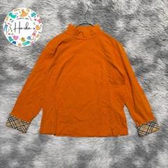 【バーバリー】ハイネックカットソー ゴルフ チェック切替 ロゴ刺繍 SC320