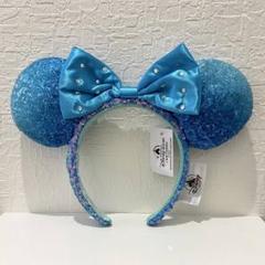 アクアブルー 海外 ディズニーカチューシャ 青 スパンコール dk2