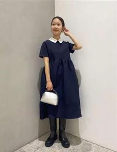 美品 UNITED ARROWSペプラム ショートスリーブ ワンピース