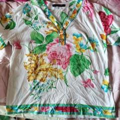 ＬＥＯＮＡＲＤ〈美品〉フラワー・フルーツプリント 半袖トップス　サイズＸＬ ❖LEONARD ❖フラワープリント 半袖シャツ❖L - メルカリ