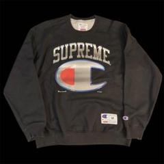 19ss Champion SUPREMEコラボ グレー スウェット S