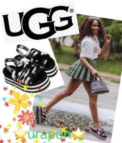 UGG DISCO CHECKS SLIDE 厚底サンダル　箱付き UGG（アグ）の「UGG アグ ディスコ チェッカー スライド 厚底