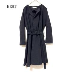 BEST ベルテッドワンピース line fit ベルト 薄手 フェミニン 黒