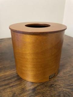 美品　サイトーウッド　ビンテージ　木製円筒形ごみ箱　ダストボックス