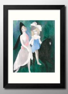 マリーローランサン「二人の少女と犬」挿絵本フィネットの冒険より